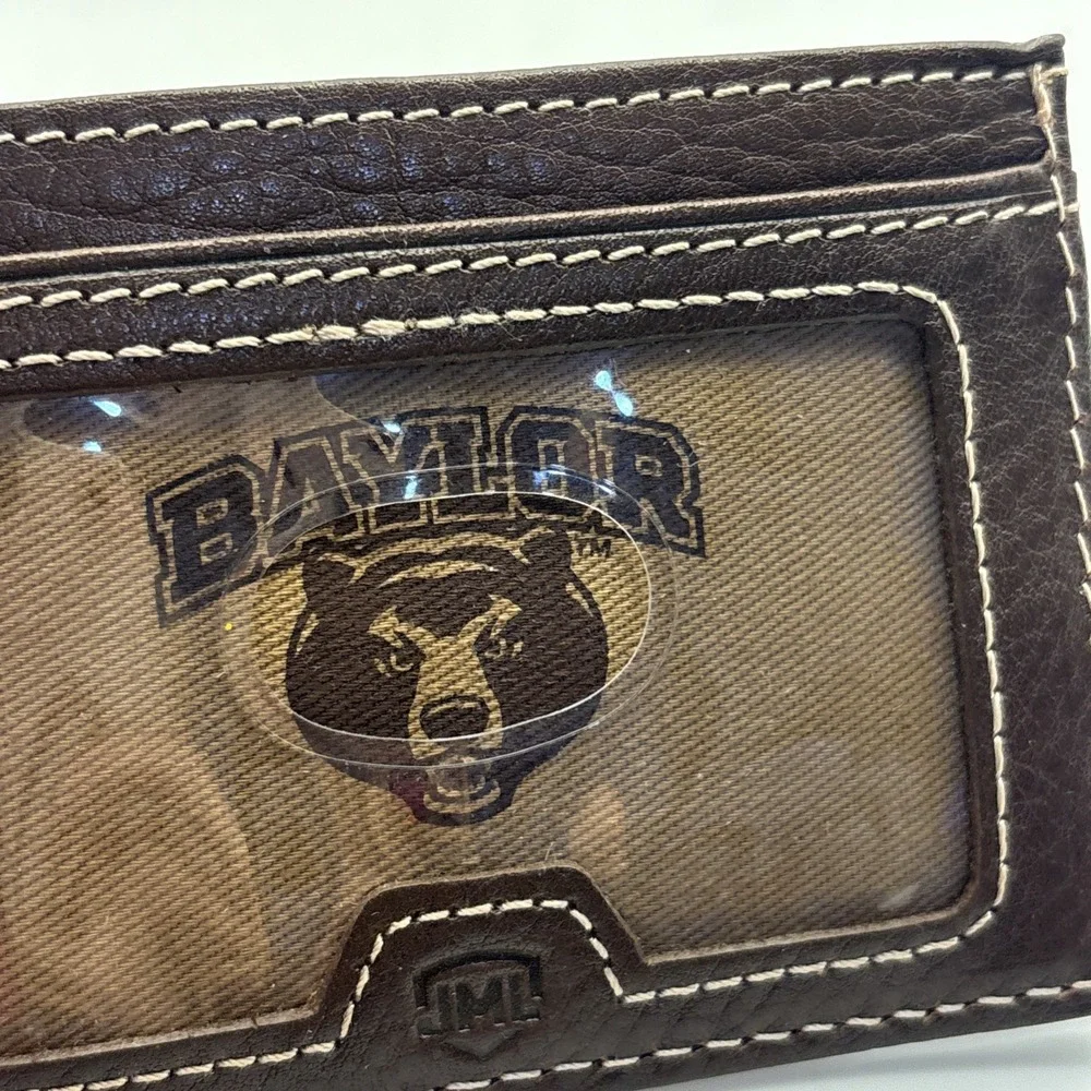 Baylor University brown leather front pocket wallet